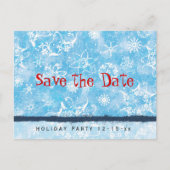 Holiday Party Snowflakes Bewaar de datum Aankondigingskaart (Voorkant)