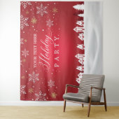 Holiday Party snowflakes photobooth backdrop Wandkleed (In situ)