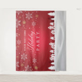Holiday Party snowflakes photobooth backdrop Wandkleed (Voorkant)