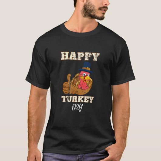 Holiday Party Thanksgiving Happy Turkey Day Feast T-shirt (Voorkant)