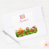 Holiday Party Uitnodiging HALLO naamlabels Vierkante Sticker (Envelop)