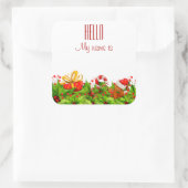 Holiday Party Uitnodiging HALLO naamlabels Vierkante Sticker (Tas)