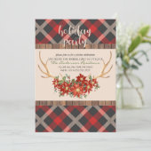 Holiday Party Woodland Antlers Kaart (Staand voorkant)