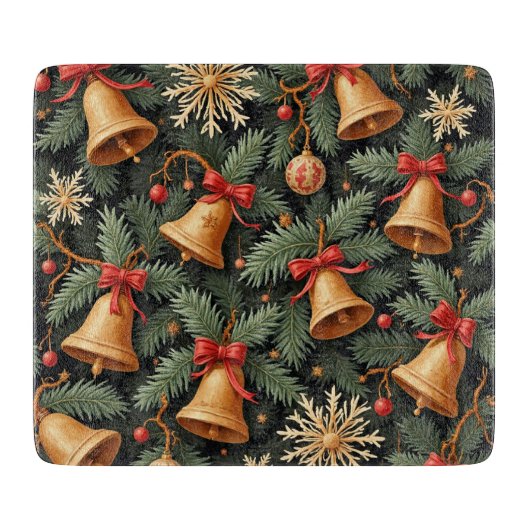 Holiday pattern, Christmas Bells with Snowflakes, Snijplank (Voorkant)