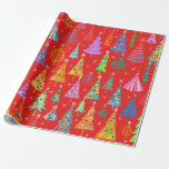Holiday pattern, Christmas decoration. Forest on a Cadeaupapier<br><div class="desc">Holiday pattern,  Christmas decoration. Forest on a red background. Snow in the woods. Spitssnuitsnavelhaai</div>