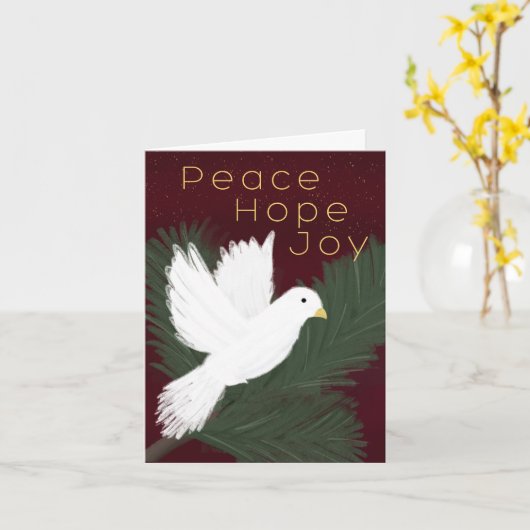 Holiday Peace dove Kaart (Gele Bloem)