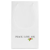 Holiday Peace Love Joy kerstHolly Text Klein Cadeauzakje (Achterkant)