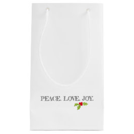 Holiday Peace Love Joy kerstHolly Text Klein Cadeauzakje