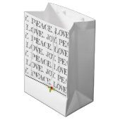 Holiday Peace Love Joy kerstHolly Text Medium Cadeauzakje (Voorkant Gekanteld)