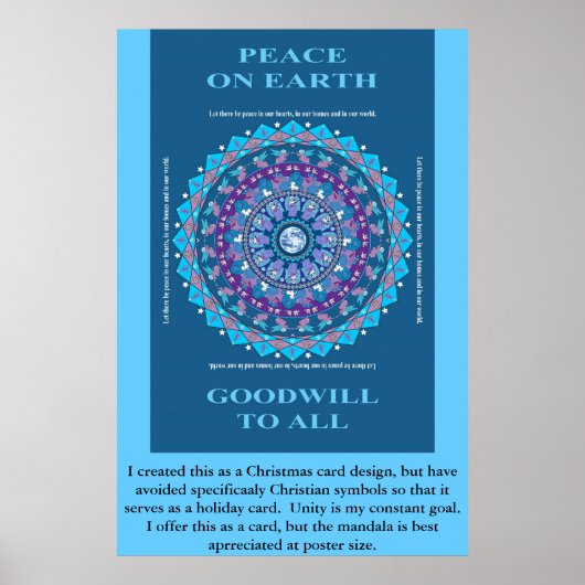 HOLIDAY PEACE MANDALA POSTER (Voorkant)