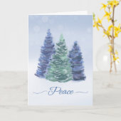 Holiday Peace met Evergreen Trees Kaart (Gele Bloem)