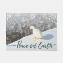 Holiday "Peace on Earth" White Duck
