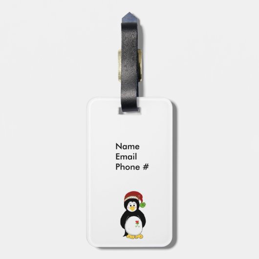 Holiday Penguin Bagagelabel (Achterkant verticaal)