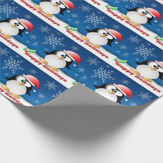 Holiday Penguin Cadeaupapier (Hoek)
