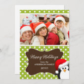 Holiday Penguin Foto Feestdagenkaart (Voorkant / Achterkant)