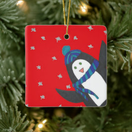 Holiday Penguin Keramisch Ornament
