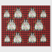 Holiday Penguin, licht, roodrood Cadeaupapier (Vlak)