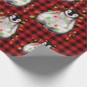 Holiday Penguin, licht, roodrood Cadeaupapier (Hoek)
