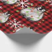 Holiday Penguin, licht, roodrood Cadeaupapier (Hoek)