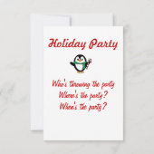 Holiday Penguin Party nodigt uit Kaart (Achterkant)