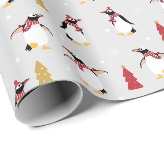Holiday Penguin Pattern Cadeaupapier (Rol Hoek)
