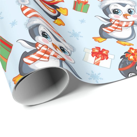 Holiday Penguins Cadeaupapier (Rol Hoek)