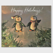 Holiday Penguins Cadeaupapier (Vlak)