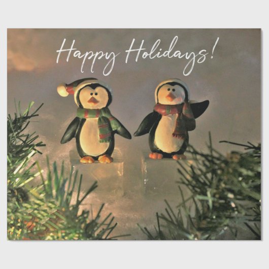 Holiday Penguins Cadeaupapier (Vlak)