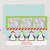 Holiday Penguins-fotokaart Feestdagenkaart (Voorkant / Achterkant)