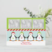 Holiday Penguins-fotokaart Feestdagenkaart (Staand voorkant)