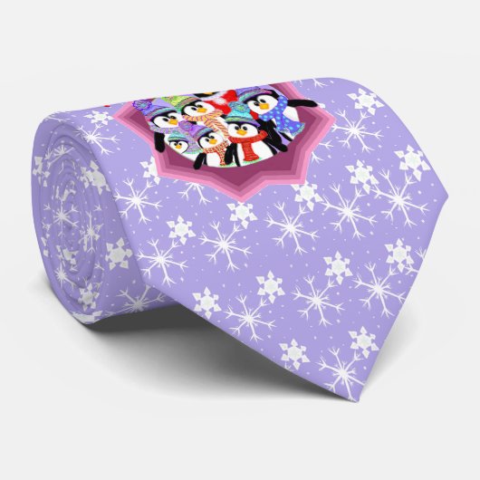 Holiday Penguins Stropdas (Opgerold)