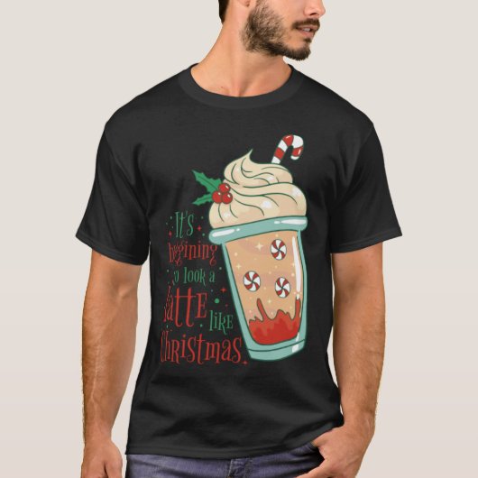 Holiday Peppermint Candy Cane Coffee Graphic Tees (Voorkant)