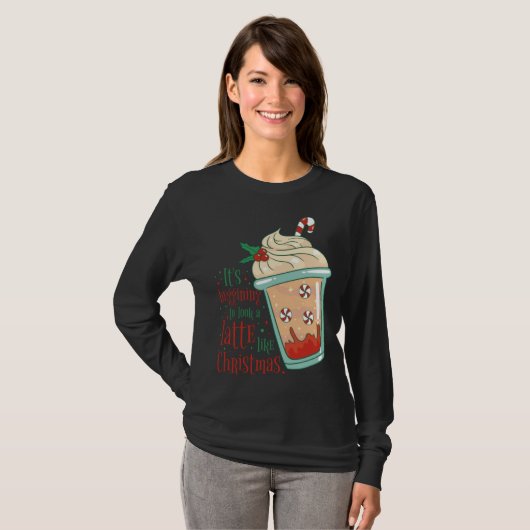 Holiday Peppermint Candy Cane Coffee Graphic Tees (Voorkant volledig)