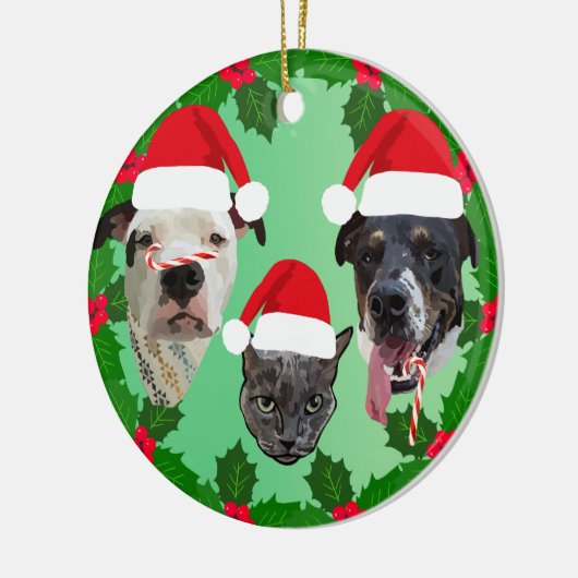 Holiday Pets Keramisch Ornament (Links)