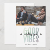 Holiday Photo Card | GOOD VIBES Feestdagenkaart (Voorkant / Achterkant)