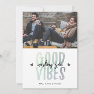 Holiday Photo Card   GOOD VIBES Feestdagenkaart