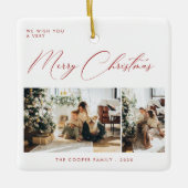 Holiday Photo Card | Modern Christmas Keramisch Ornament (Voorkant)