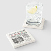 Holiday Photo Collage Santa Kerstmis Stenen Onderzetter (Zijkant)