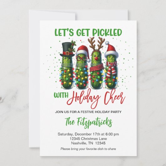 Holiday Pickle Christmas Dinner Party  Kaart (Voorkant)