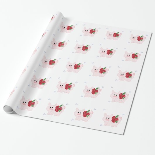 Holiday Piglet Cadeaupapier (Uitgerold)