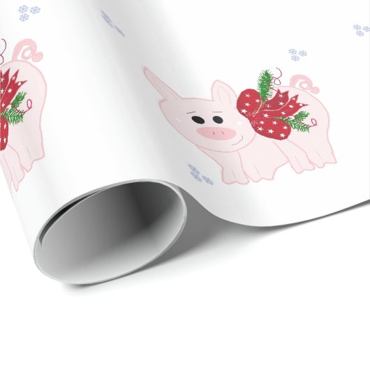 Holiday Piglet Cadeaupapier (Rol Hoek)