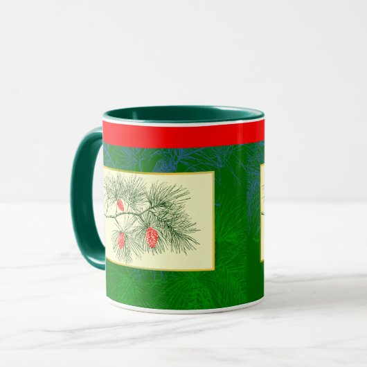 Holiday Pine Art Coffee Mok (Voorkant links)