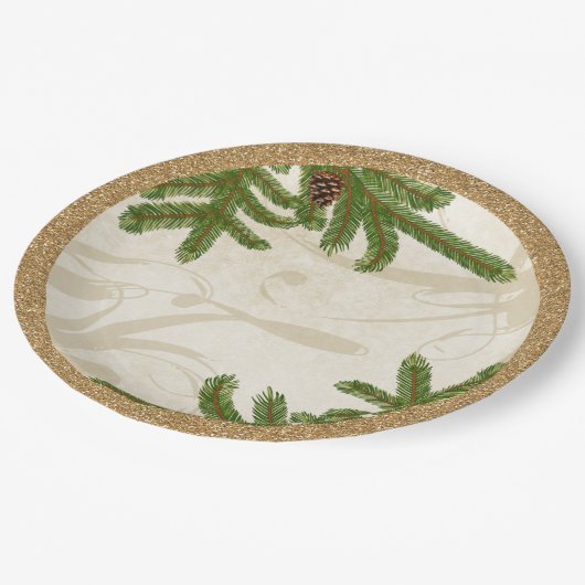 Holiday Pine Boughs Comfort and Joy Papieren Bordje (Gekanteld)