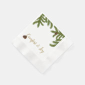 Holiday Pine Boughs Comfort en Joy Paper Napkin Servet (Hoek)