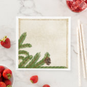 Holiday Pine Boughs Comfort en Joy Paper Napkin Servet (Insitu)