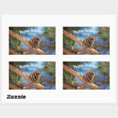 Holiday Pine Cone Custom Name Gift Label Stickers (Vel)