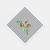 Holiday Pine Cone Foliage Gezegend Grijs Luncheon Servet (Hoek)