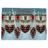 Holiday Pine Cone Groot Cadeauzakje (Achterkant)