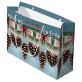 Holiday Pine Cone Groot Cadeauzakje (Voorkant Gekanteld)