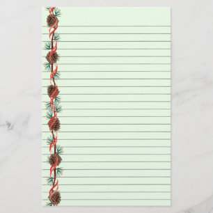 Holiday Pine Cone Lond Stationery Briefpapier